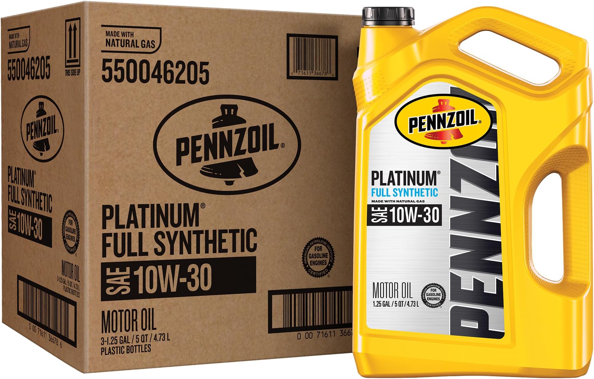 Pennzoil Platinum Full Synthetic 10W-30 Motor Oil (5-Quart, Case of 3)
