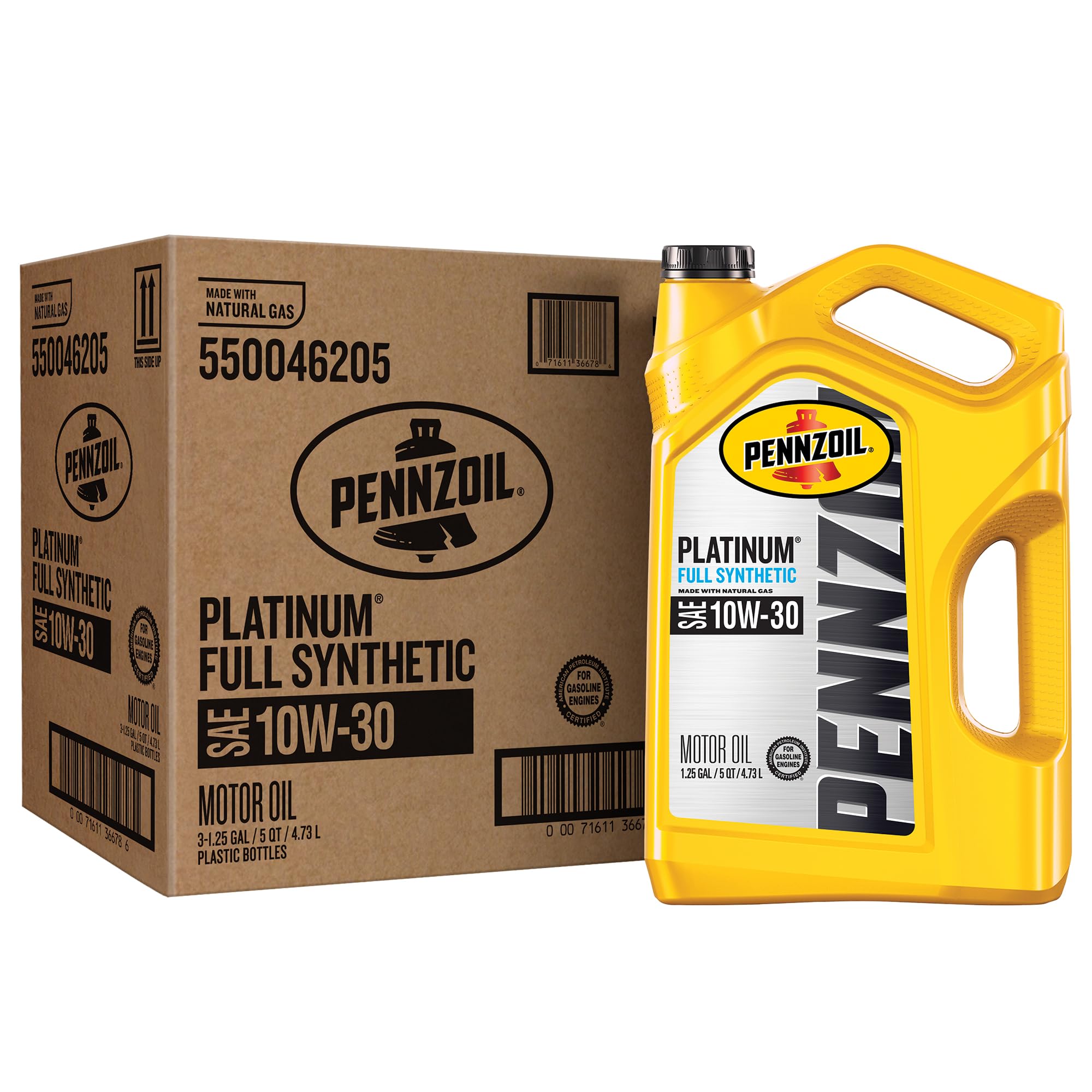 Pennzoil Platinum Full Synthetic 10W-30 Motor Oil (5-Quart, Case of 3)