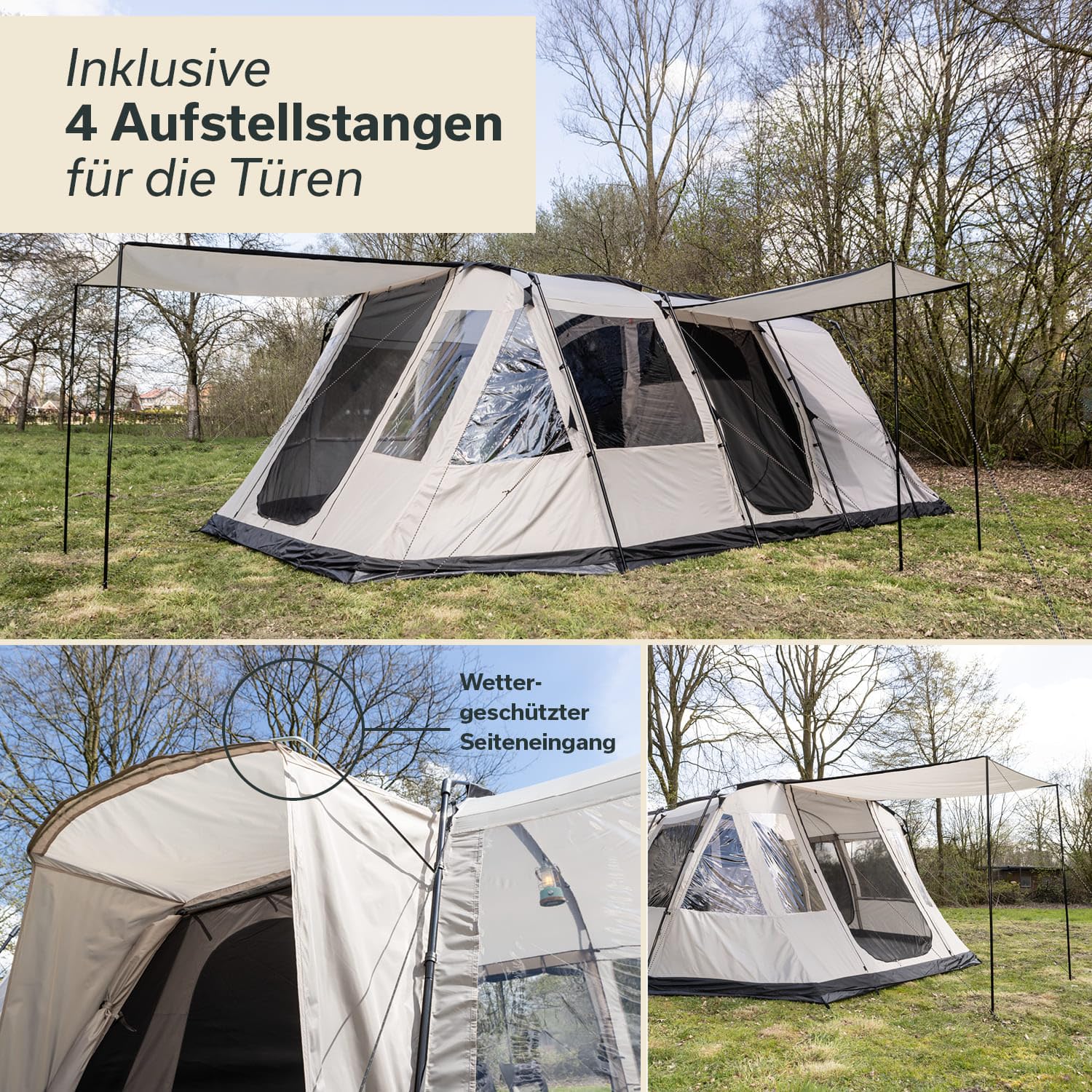 Skandika Nordland - con/sin Sleeper Technology - 4 Personas - Tienda campaña Familiar - túnel - mosquiteras- 2 Metros