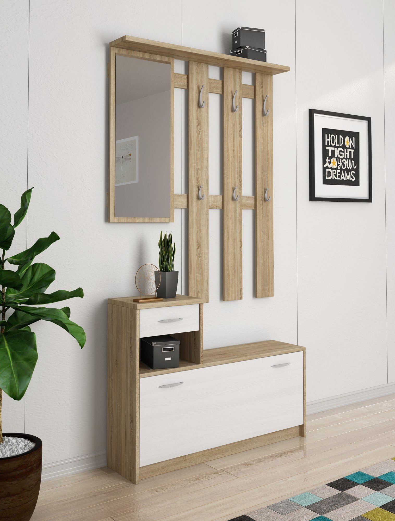 Xonox.Home Armoire à Miroir Mone 80 X 55 X 17 Cm Dans Le