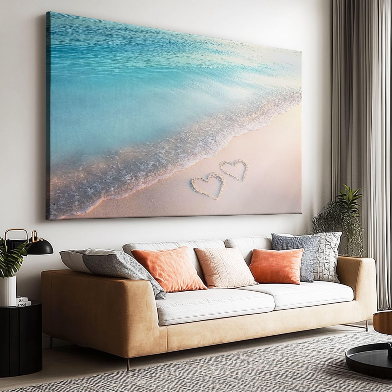 Genérico Cuadros En Lienzo Amor De Playa Azul Cuadros Decoracion Pared Modernos Para Salón Dormitorio Comedor Oficina Sin Marco