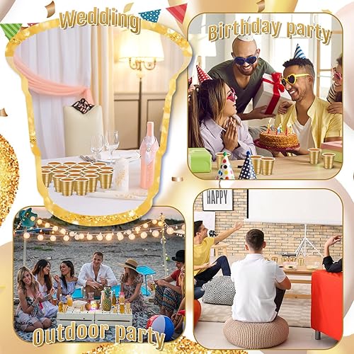 Miniatura 7 de Roshtia Paquete de 100 vasos de plástico de 2 onzas, mini vasos de chupito desechables de 2 onzas pequeñas de plástico para bodas, fiestas de