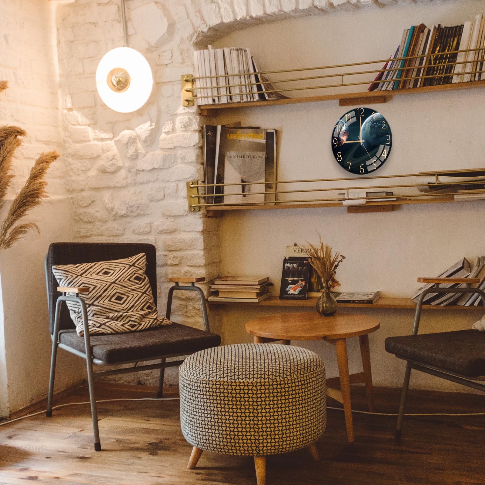 Lafocuse 24-uurs wandklok zwart 30,5 cm batterij-aangedreven stil, niet tikkend, moderne analoge militaire tijdklokken voor woonkamerdecoratie, keuken, slaapkamer, kantoor, thuis