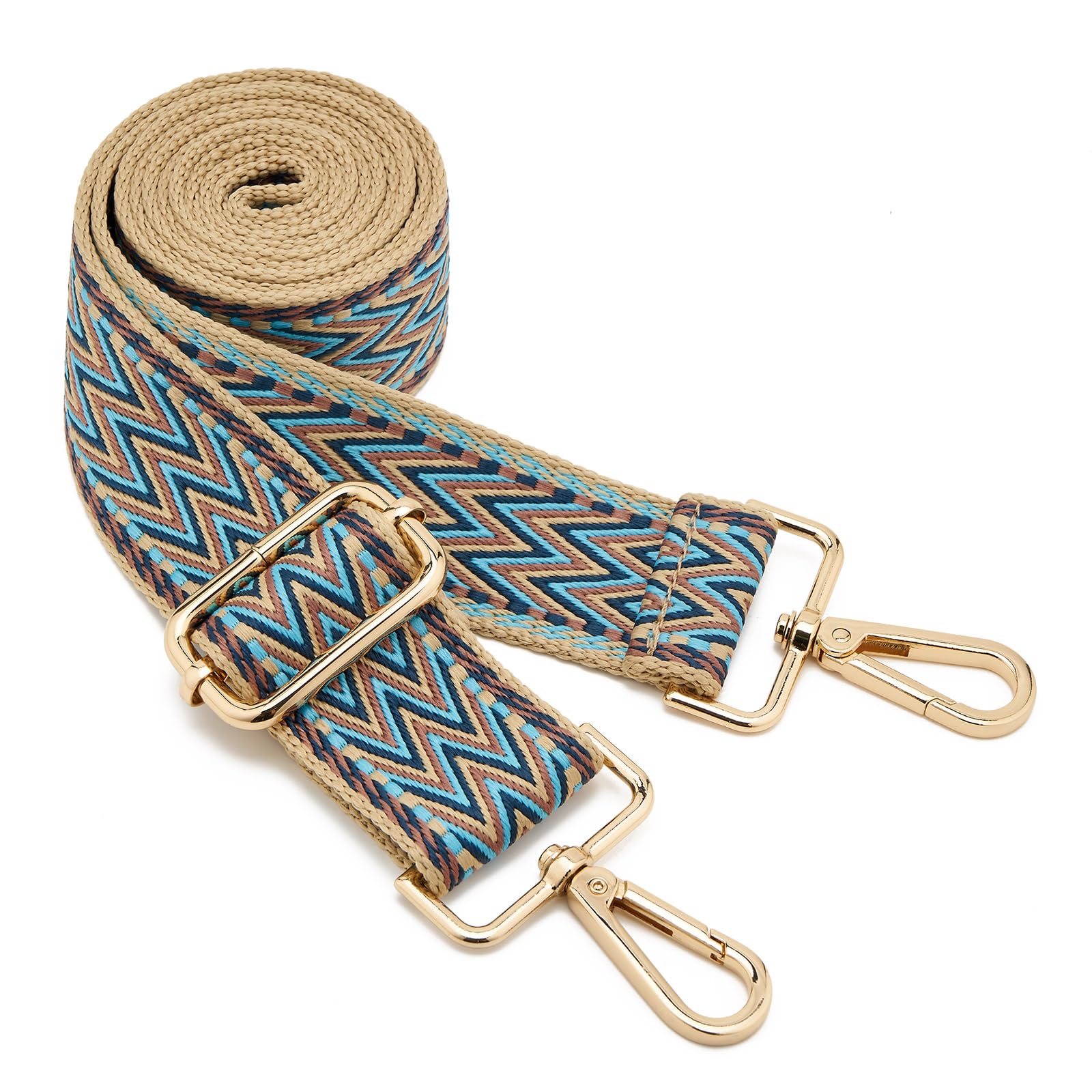 ZOOEASS Wide Shoulder Strap Adjustable Replacement Belt Guitar Style Crossbody Bag Handbag Strap Multicolor Canvas Straps(Wide:1.5in)(Color17)