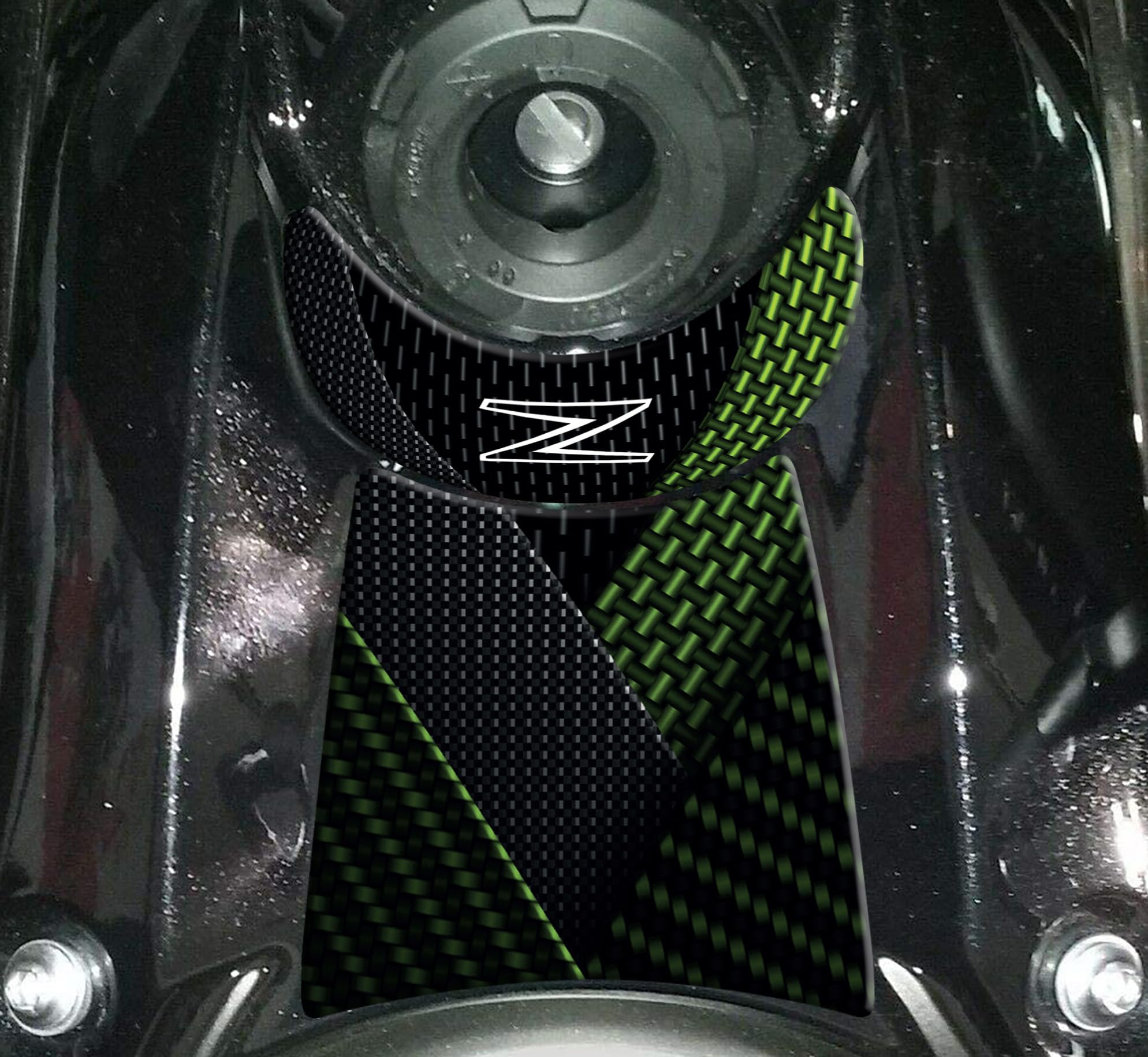 3D EFEKTU NAKLEJKA, DO MOTOCYKLU KOMPATYBILNY Z KAWASAKI Z650 (Metallic Spark Black, kompletny zestaw)