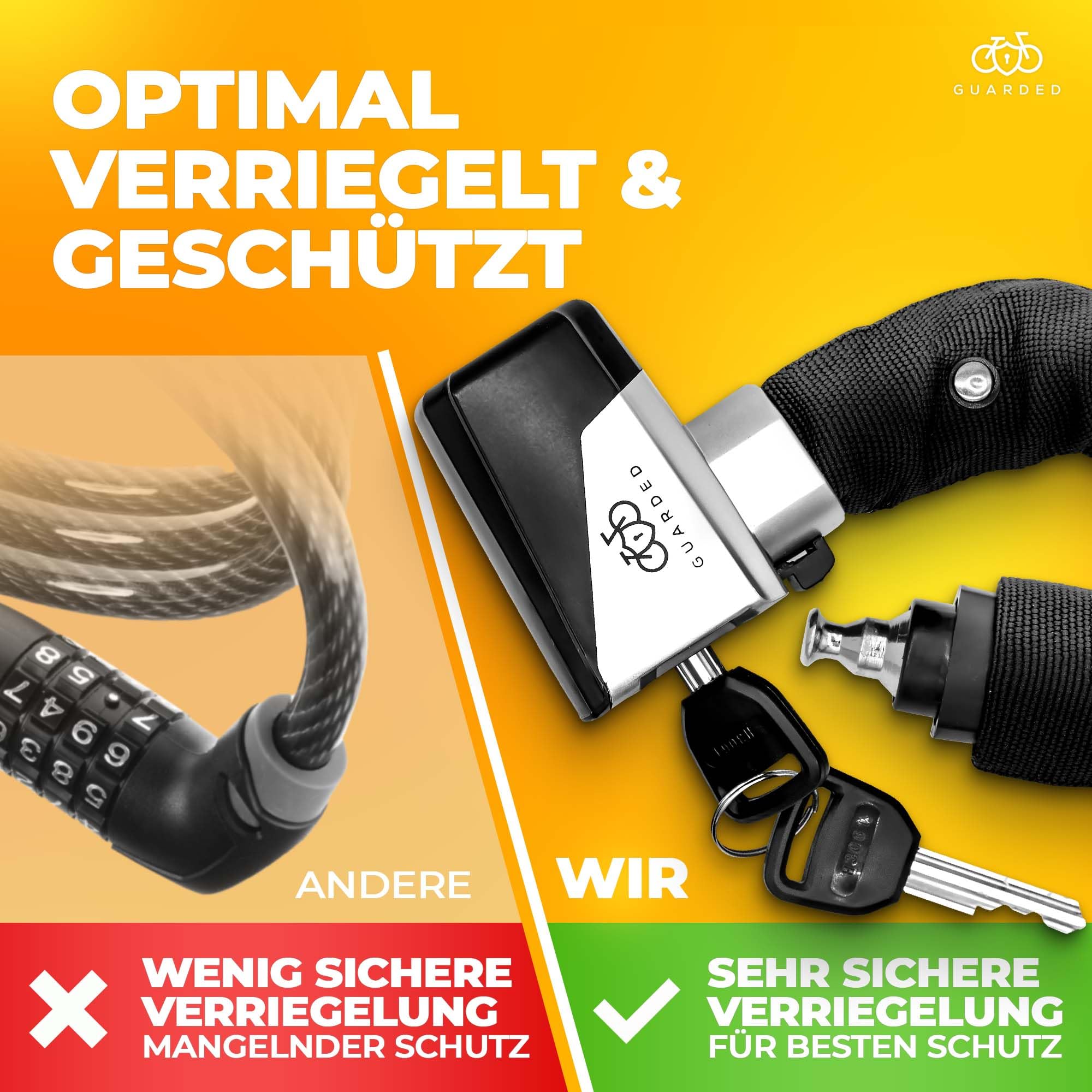 2 Lucchetti Per Bicicletta A Combinazione - Cavo 120 Cm Impermeabile, Alta Sicurezza 5 Cifre - Foto 13