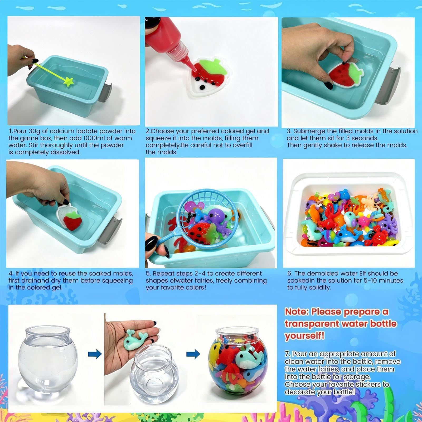 Animali d'acqua in Gel Magico - 12 Colori | di creature