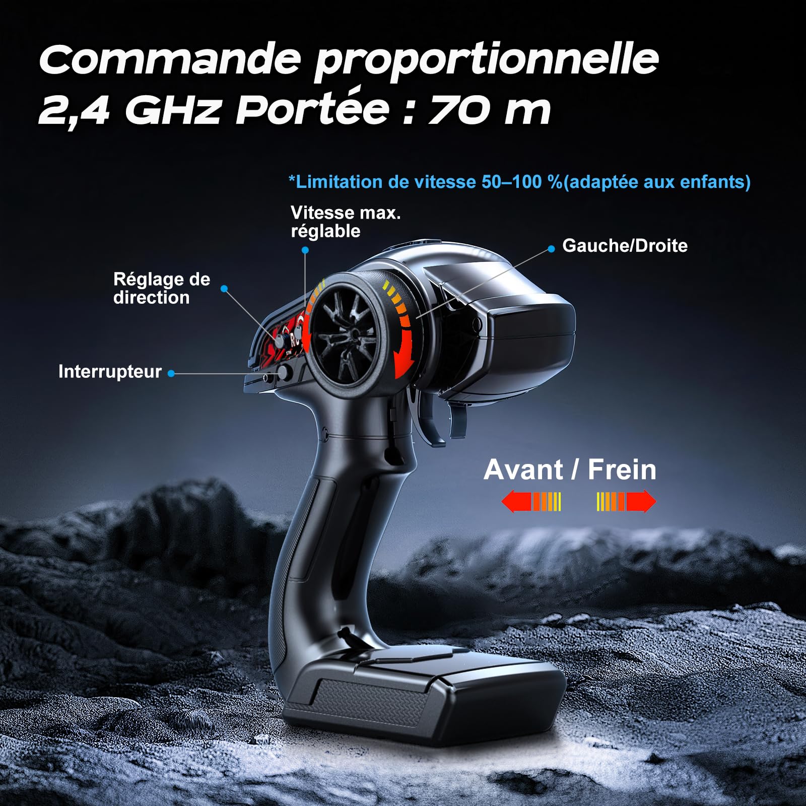 Voiture Télécommandée Adulte 1:18 RC Car 4x4 40 km/h Débutant, Voiture Radiocommandée Tout Terrain Compacte avec Transmission Métallique et 2 Batteries, Modèle RC Extérieur