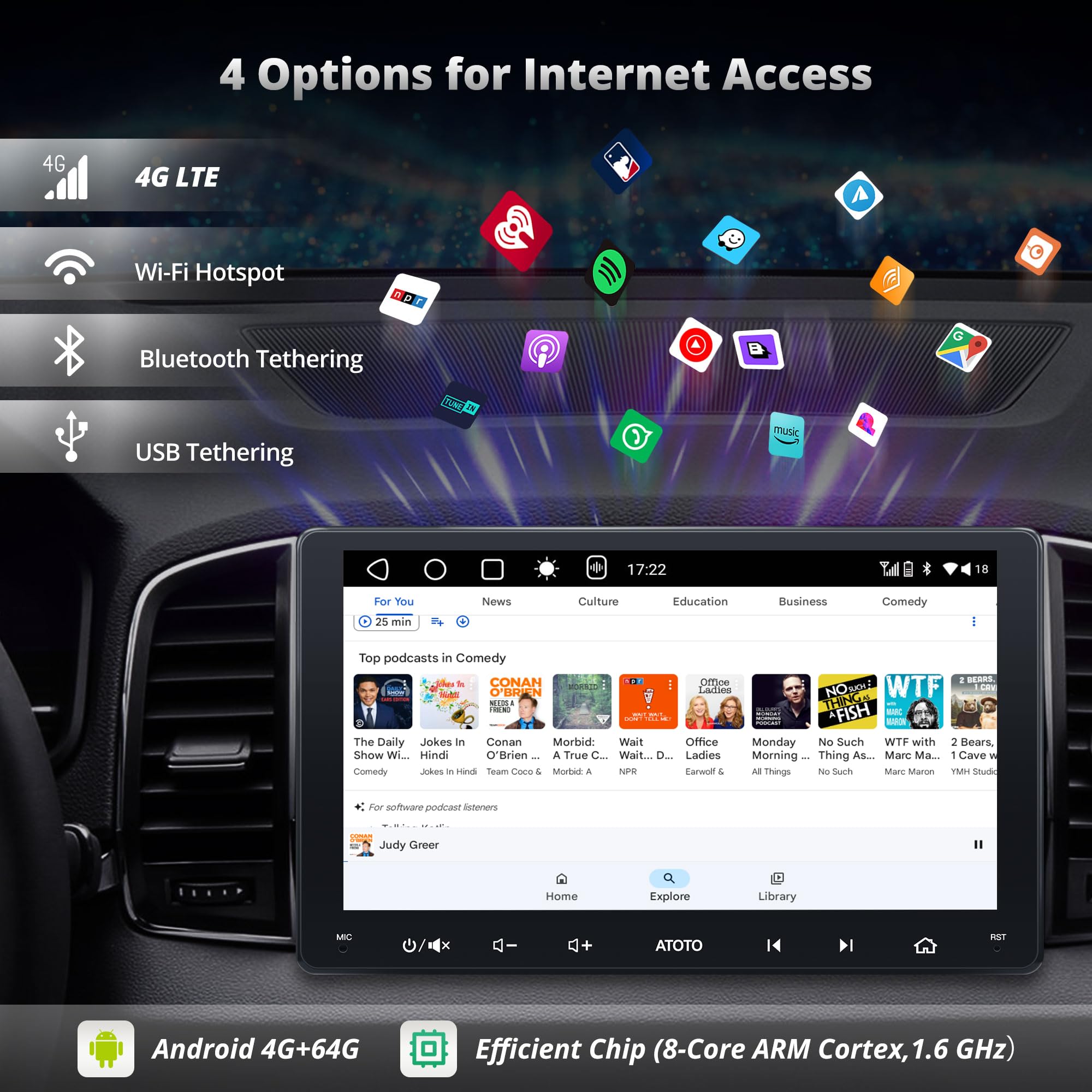 Amazon.co.jp: ATOTOZONE A6 9インチ 2din オーディオ一体型ナビ