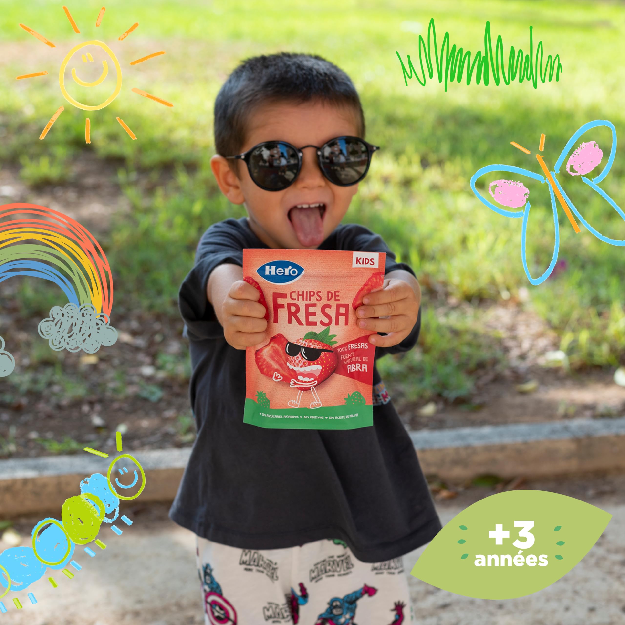 Goodies, Snack pour Enfants, Chips de Fraise,100% Fraises, Sans Sucres Ajoutés, Source Naturelle de Fibres, Produit Écologique, Lot de 12 x 12g