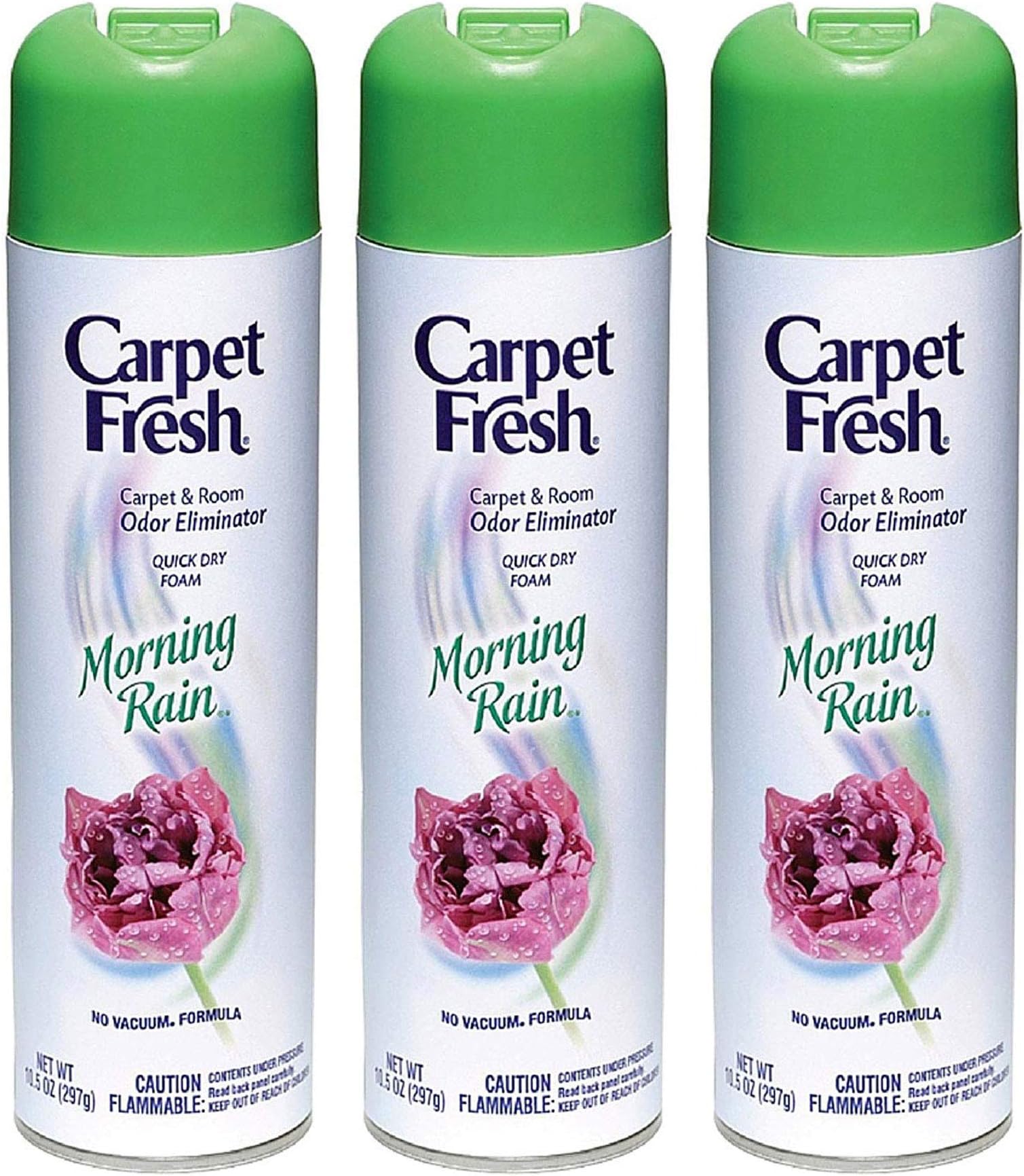 No Vacuum Freshener and Deodorizer Spray, Morning Rain (3 Pack)
