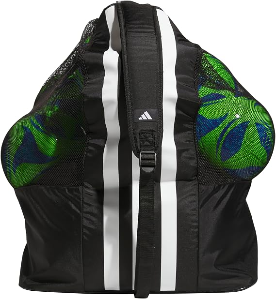 adidas Stadium Mesh Soccer Bag, Laundry Bag, Heavy Duty Soccer Ball Bags for Coaches, Men and Women, Holds Up To 15 Balls