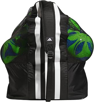adidas Stadium Mesh Soccer Bag, Laundry Bag, Heavy Duty Soccer Ball Bags for Coaches, Men and Women, Holds Up To 15 Balls