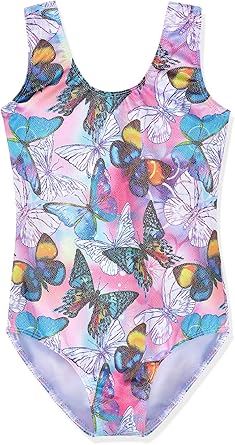 HOZIY Gymnastics Leotards for Girls Toddlers Kids Sleeveless Tumbling Outfits for Dance Print