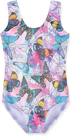 HOZIY Gymnastics Leotards for Girls Toddlers Kids Sleeveless Tumbling Outfits for Dance Print