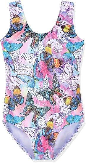 HOZIY Gymnastics Leotards for Girls Toddlers Kids Sleeveless Tumbling Outfits for Dance Print