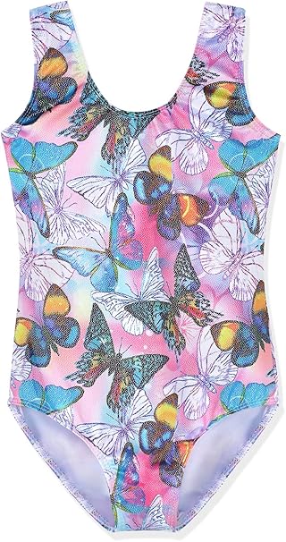 HOZIY Gymnastics Leotards for Girls Toddlers Kids Sleeveless Tumbling Outfits for Dance Print