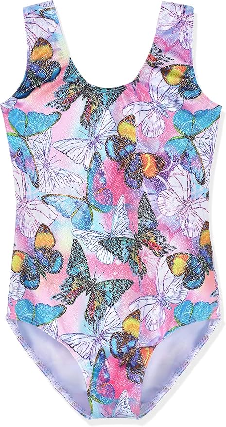 HOZIY Gymnastics Leotards for Girls Toddlers Kids Sleeveless Tumbling Outfits for Dance Print