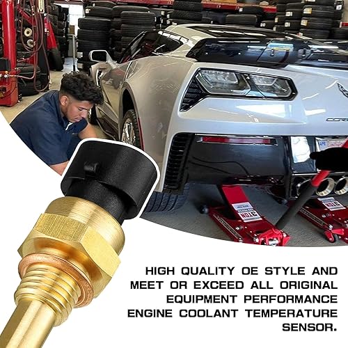 Miniatura 5 de 1 sensor de temperatura del refrigerante del motor, sensor de temperatura ECT compatible con Chevy GMC Cadillac Buick, repuesto OEM # 12608814
