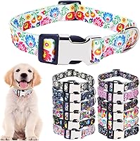 Vista 33 de Lindo collar para perros XS, pequeños, medianos y grandes, collar de nailon suave para mascotas, estampado 3D, con patrones multicolores, collares
