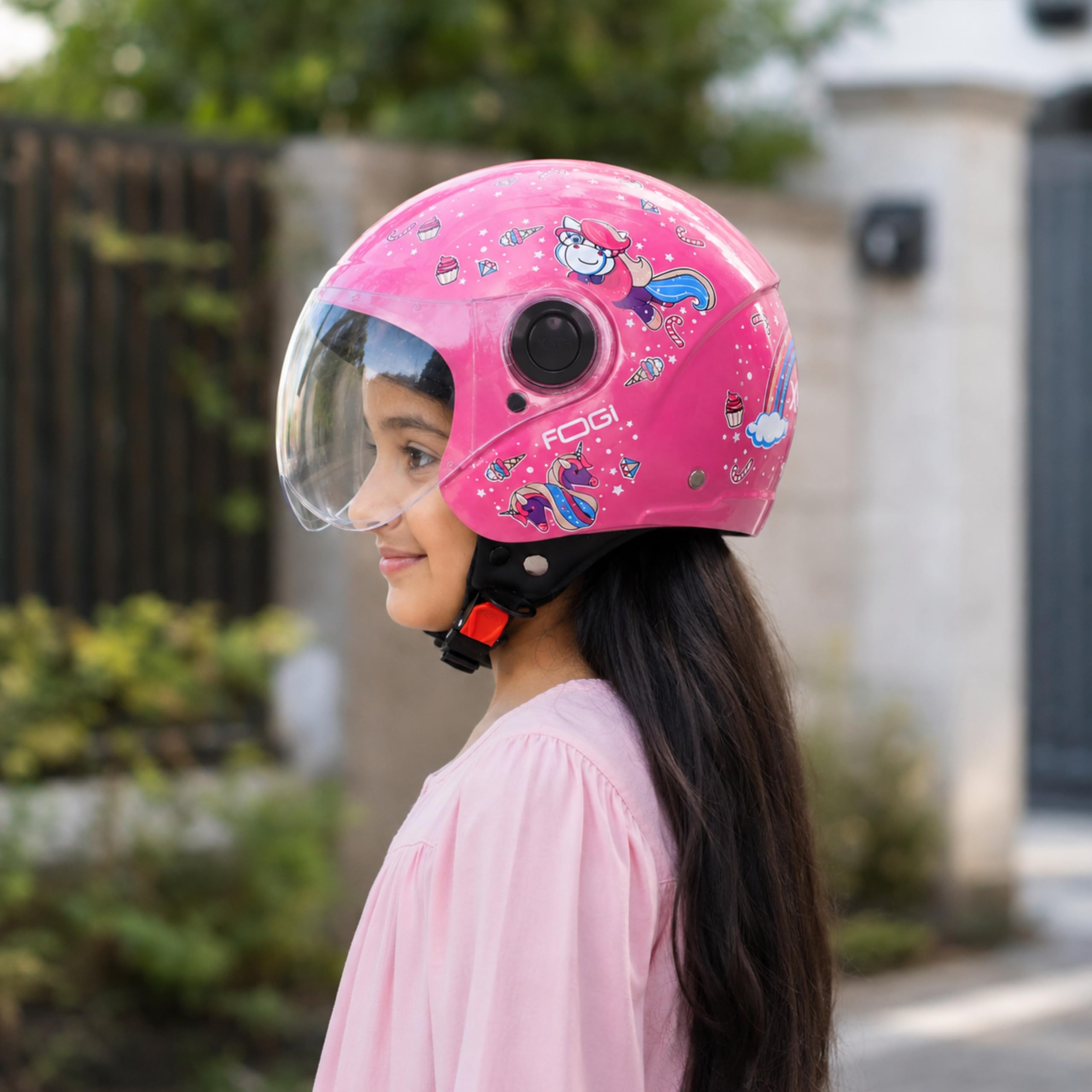 Kids Motorcycle Helmet - ISI Certified & Unicorn Pink -6 Kids Motorcycle Helmet - ISI Certified & Unicorn Pink -6