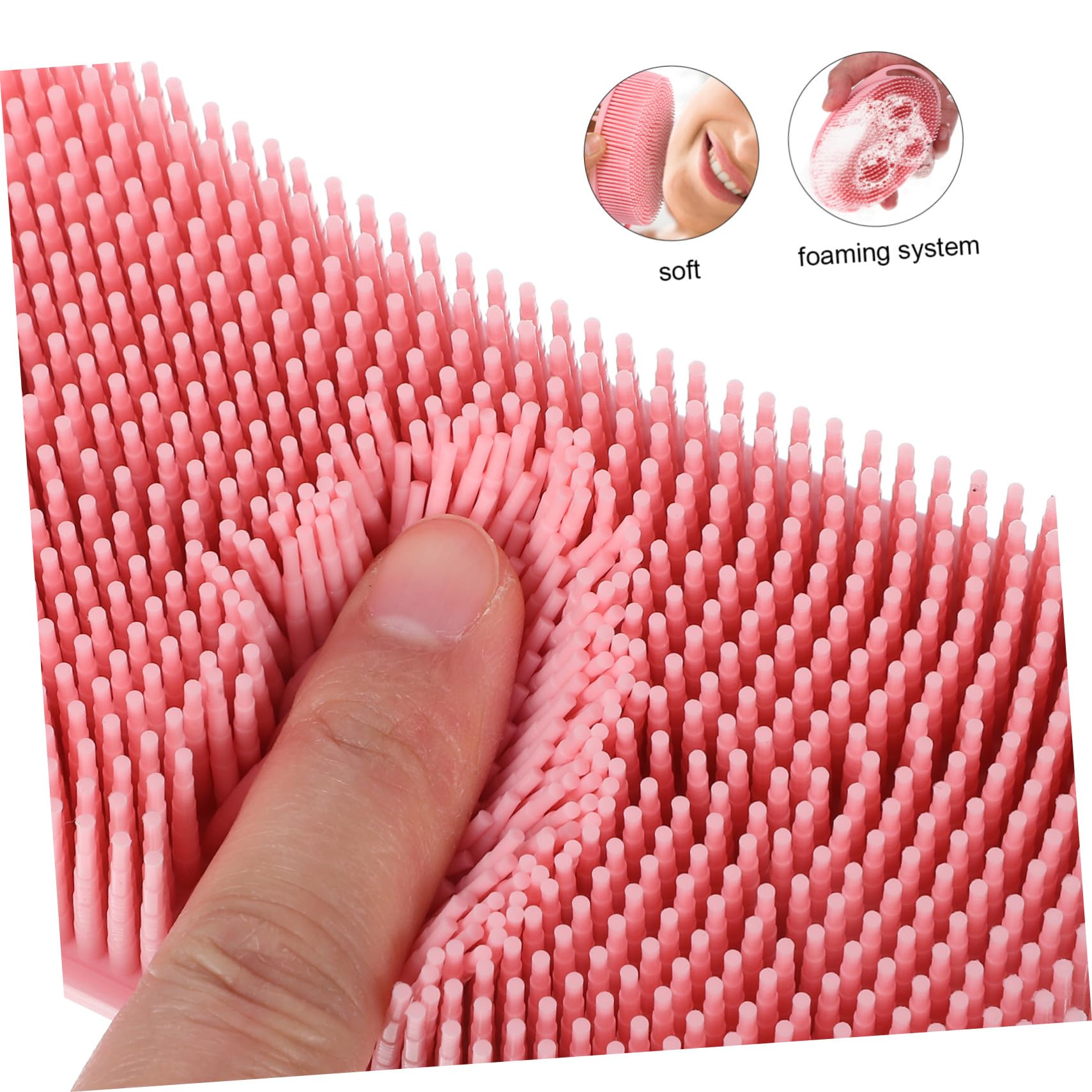 Ipetboom 4pezzi Spazzola per Corpo in Silicone Pulizia e Massaggio Scrub per Corpo Shampoo per Capelluto Setole Morbide e Dure Design Bifacciale Facile da Appendere e Riporre