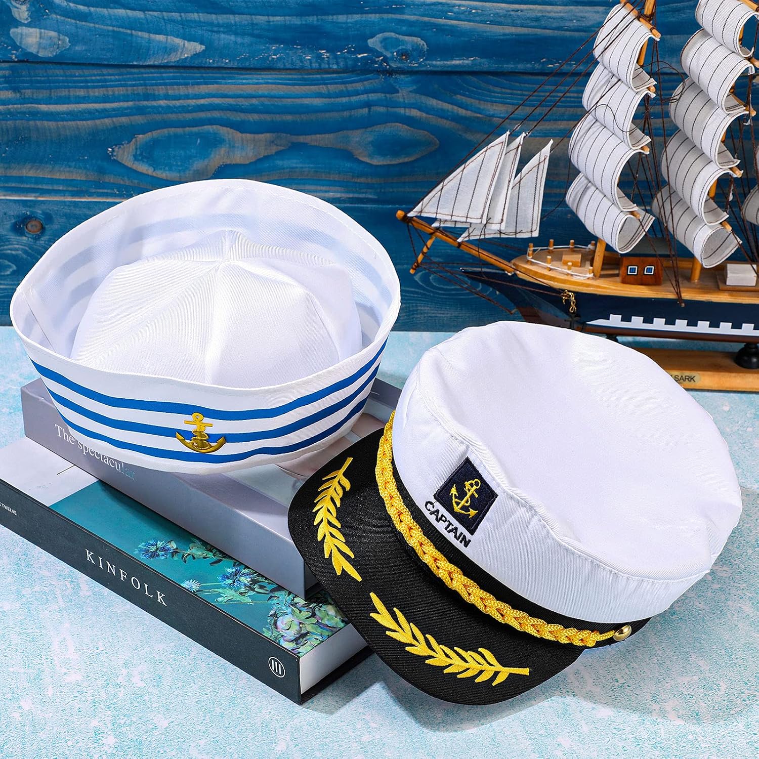 Buy 2 Pieces Captains Hat Blue and 