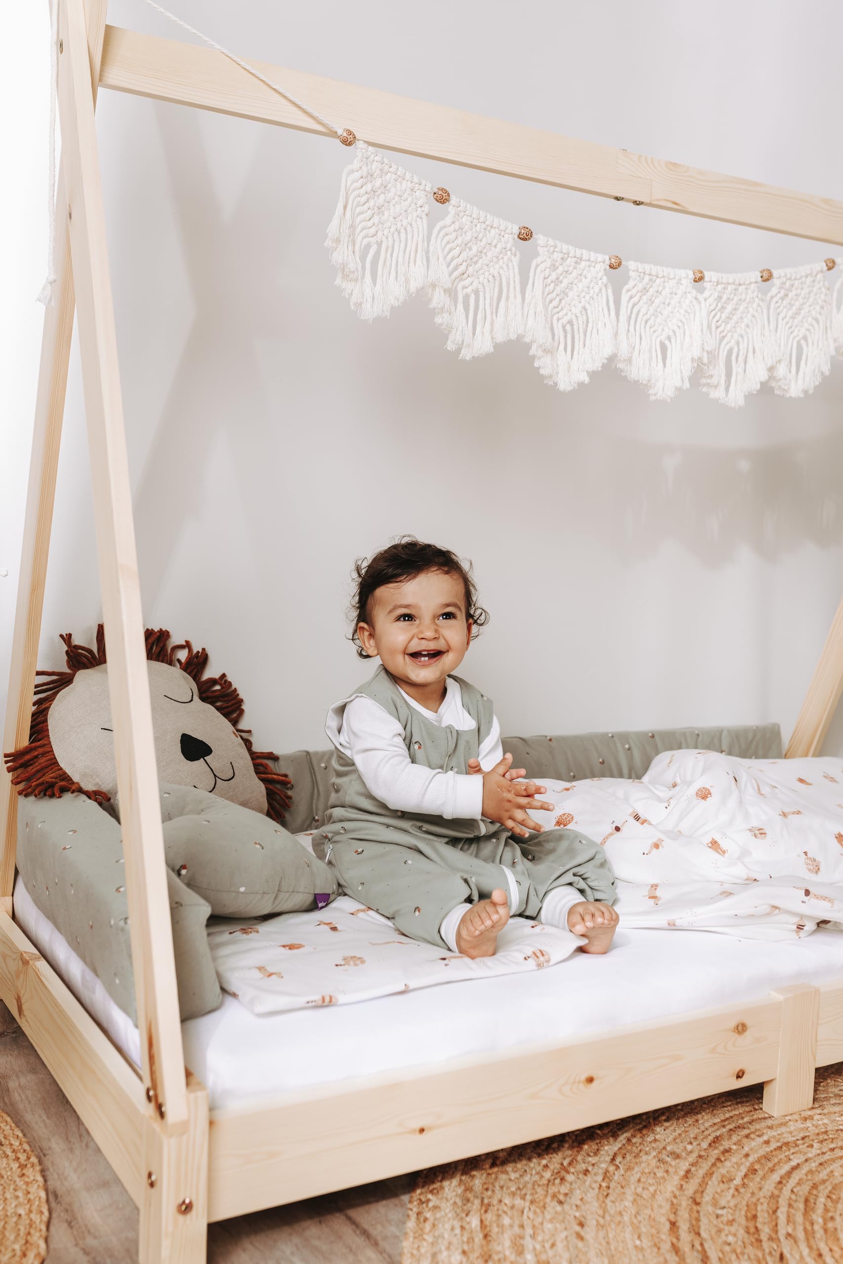 Träumeland Fitted Sheet Organic Cotton with Elastane White 100 x 100 cm - Image 3