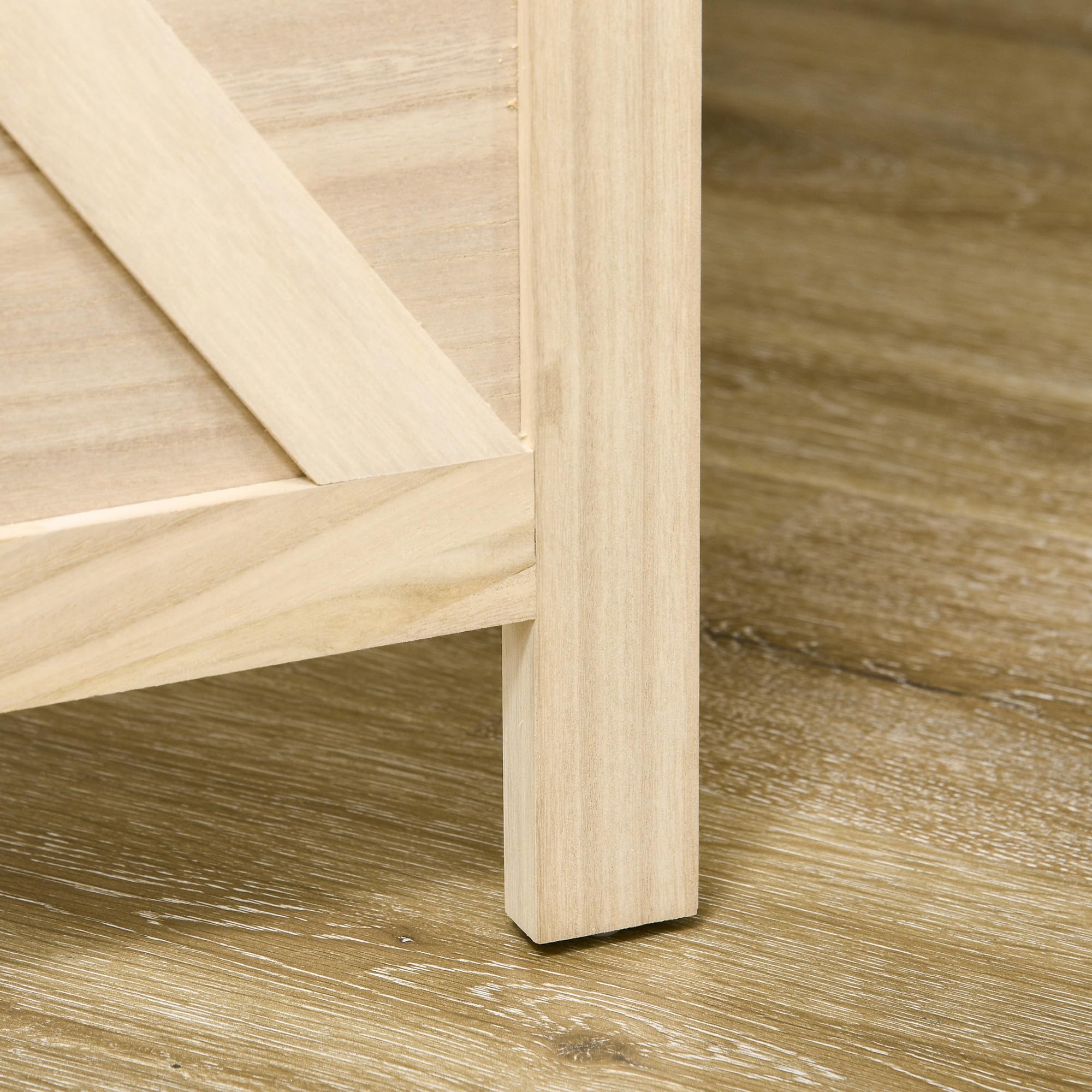 HOMCOM Paravent Intérieur en Bois 4 Panneaux 152 x 144,5 cm Bois Naturel | Panneau Perforé, Séparateur de Pièce Pliable, pour Salon, Chambre à Coucher, Maison