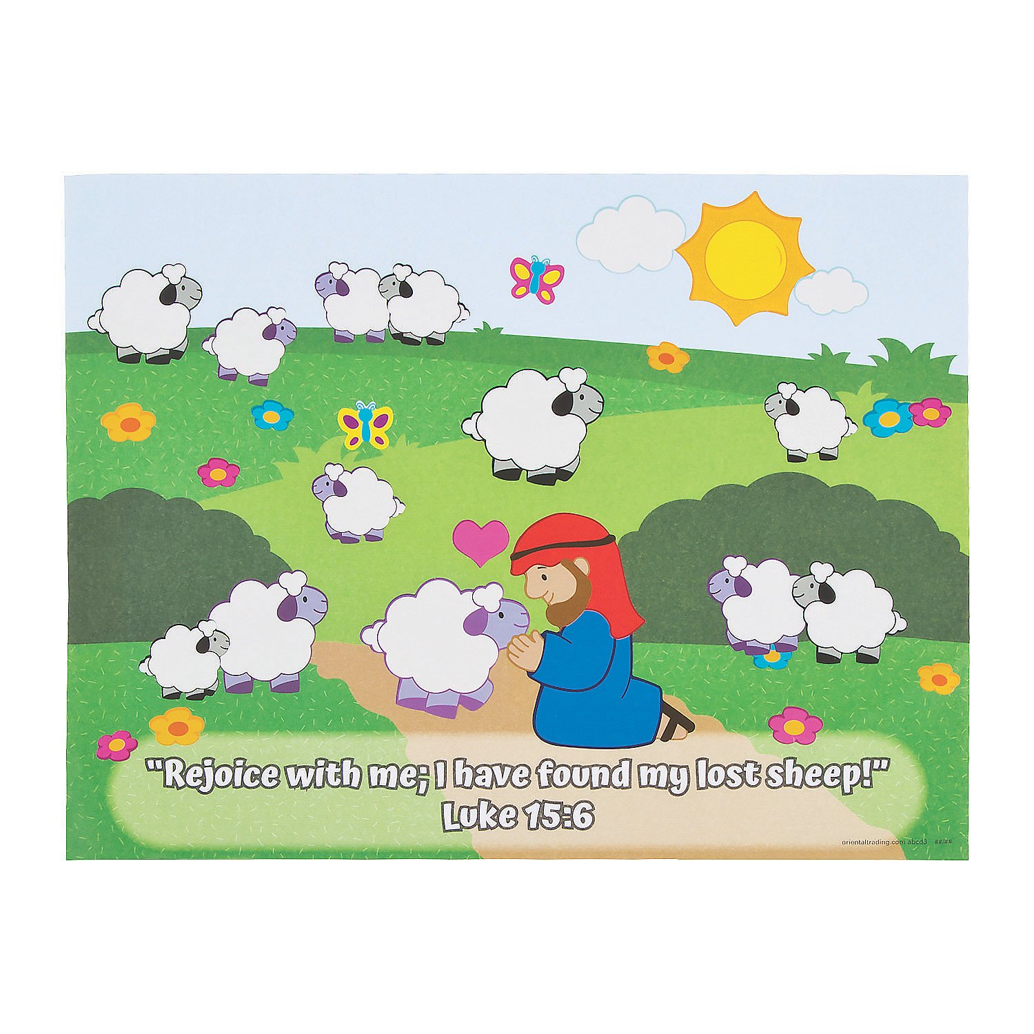 Fun Express - The Lost Sheep Mas - Stationery - Stickers - Make - A - Scene (Lrg) - 12 Pieces