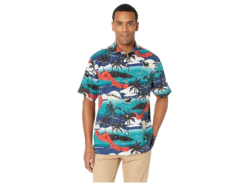 

Tommy Bahama Moonlight in Paradise Shirt (Ocean Deep) Men's Short Sleeve Button Up, Blue