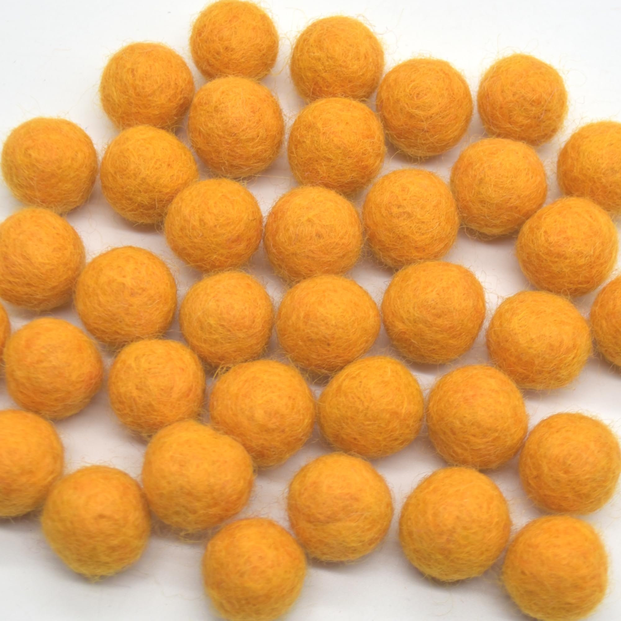 Oriental Direct Based In West Yorkshire Orange 100% Wool Felt Balls - 1.5Cm - 25 Felt Balls
