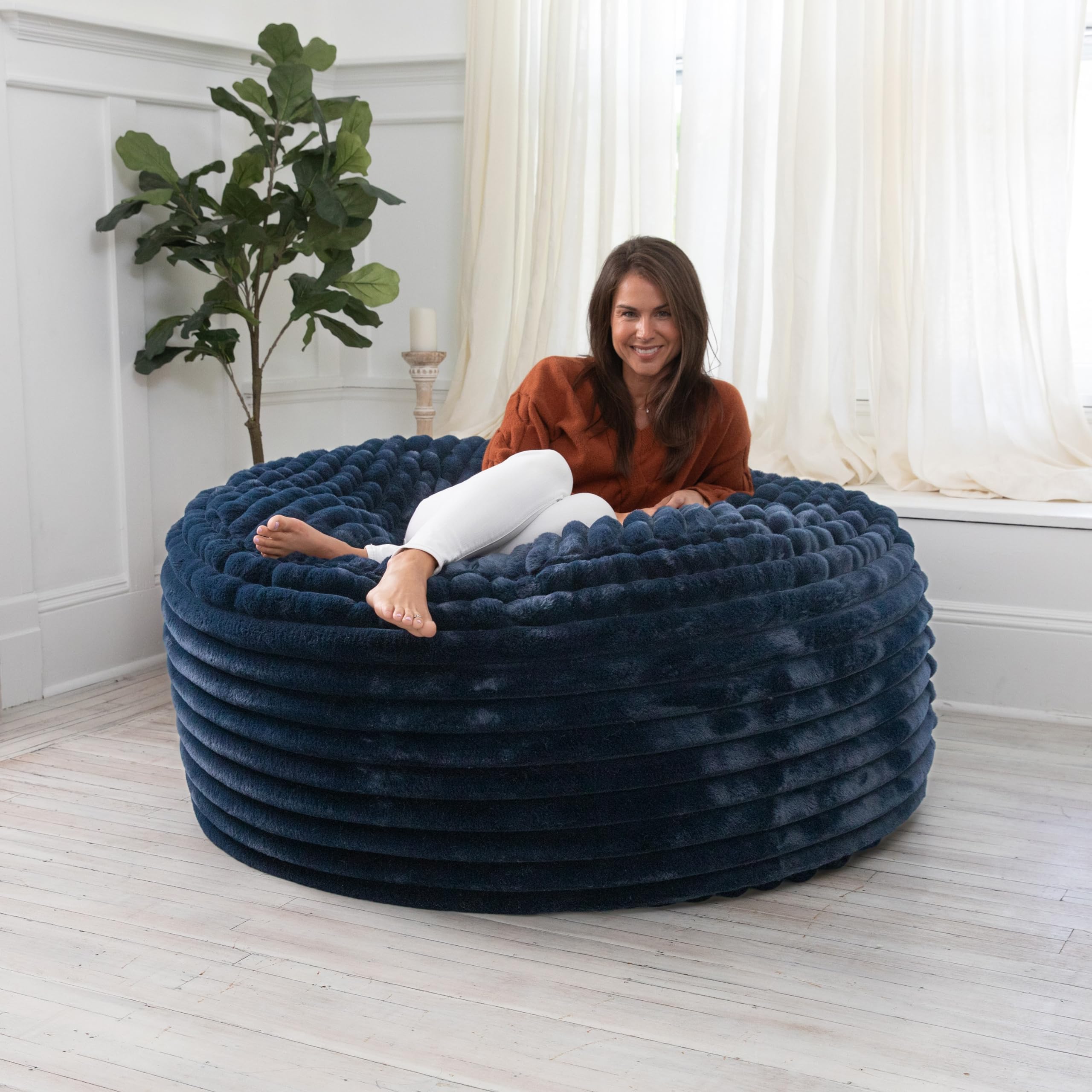 Amazon.com: Jaxx 5 Foot Saxx Bean Bag Chair for Adults - Luxe Faux