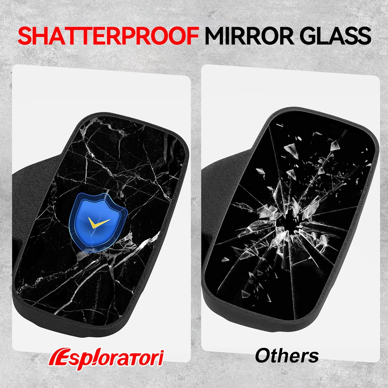 Universal UTV Side Mirrors,UTV Mirror with Two Installation Methods Compatible with 2015-2024 Polaris Ranger 570 900 XP 1000 RZR General Can-Am Defender (Fits Pro-fit Cage and Roll Bar)