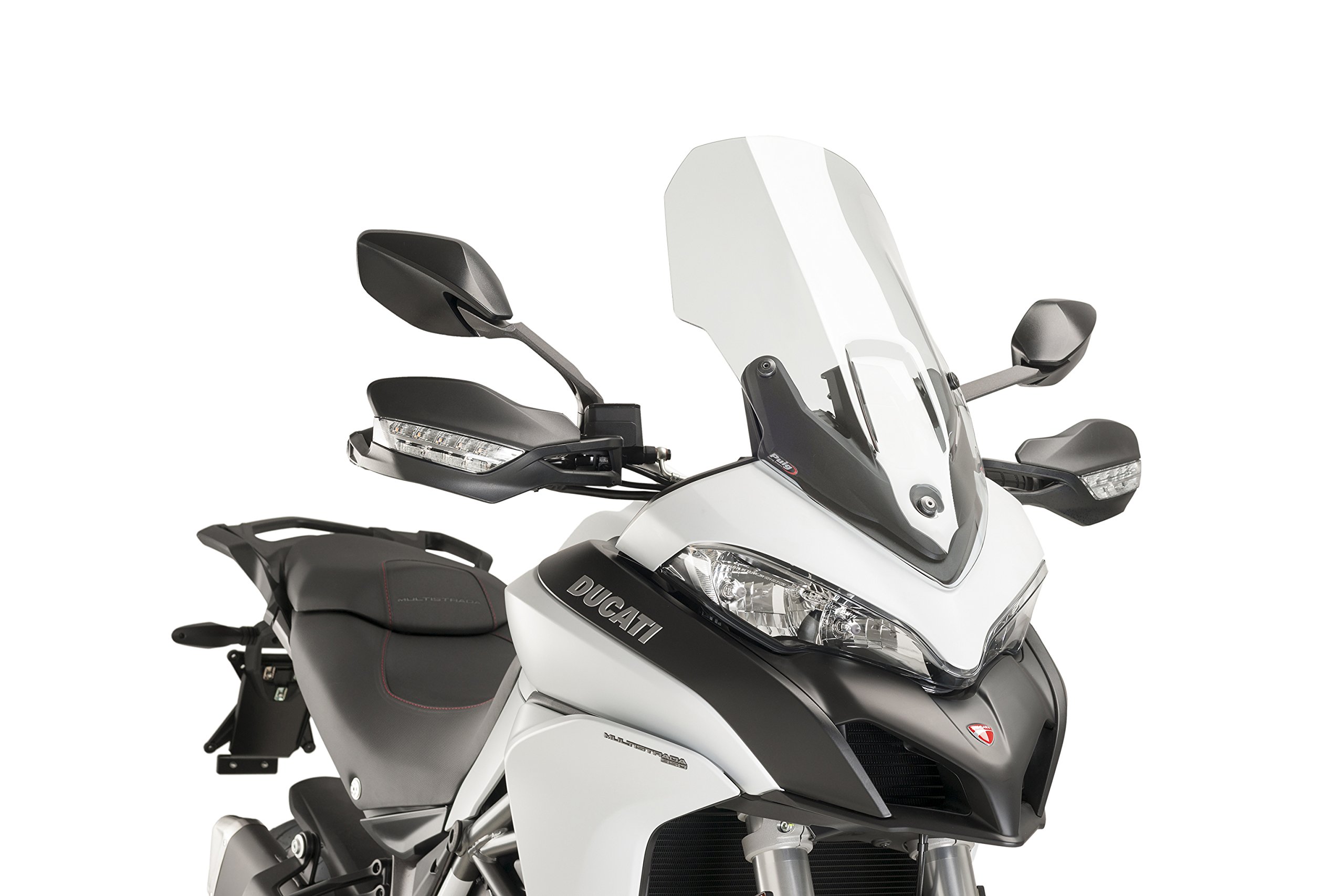 Puig 7623W High and aerodynamic Touring windscreen in 4 mm CN acrylic with rounded profile, flat upper area and deflectors that improve protection, Clear