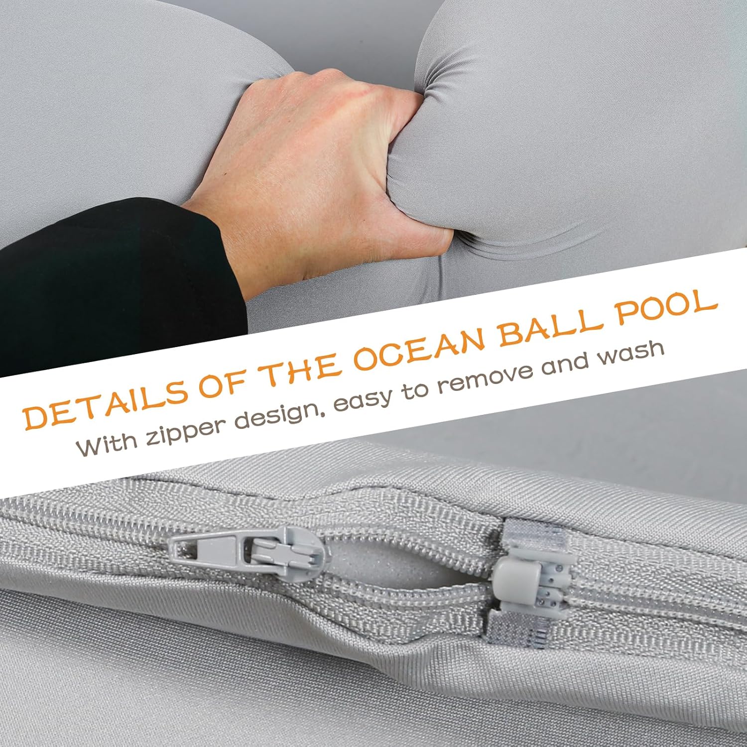 Foam Ball Pit - 42"x 30"x 13.8" Ball Pits for Toddlers, Soft Rectangle Kiddie Baby Playpen Ball Pool for Kids, Ideal Gift for Babies Indoor and Outdoor Game, Balls not Included - Image 6