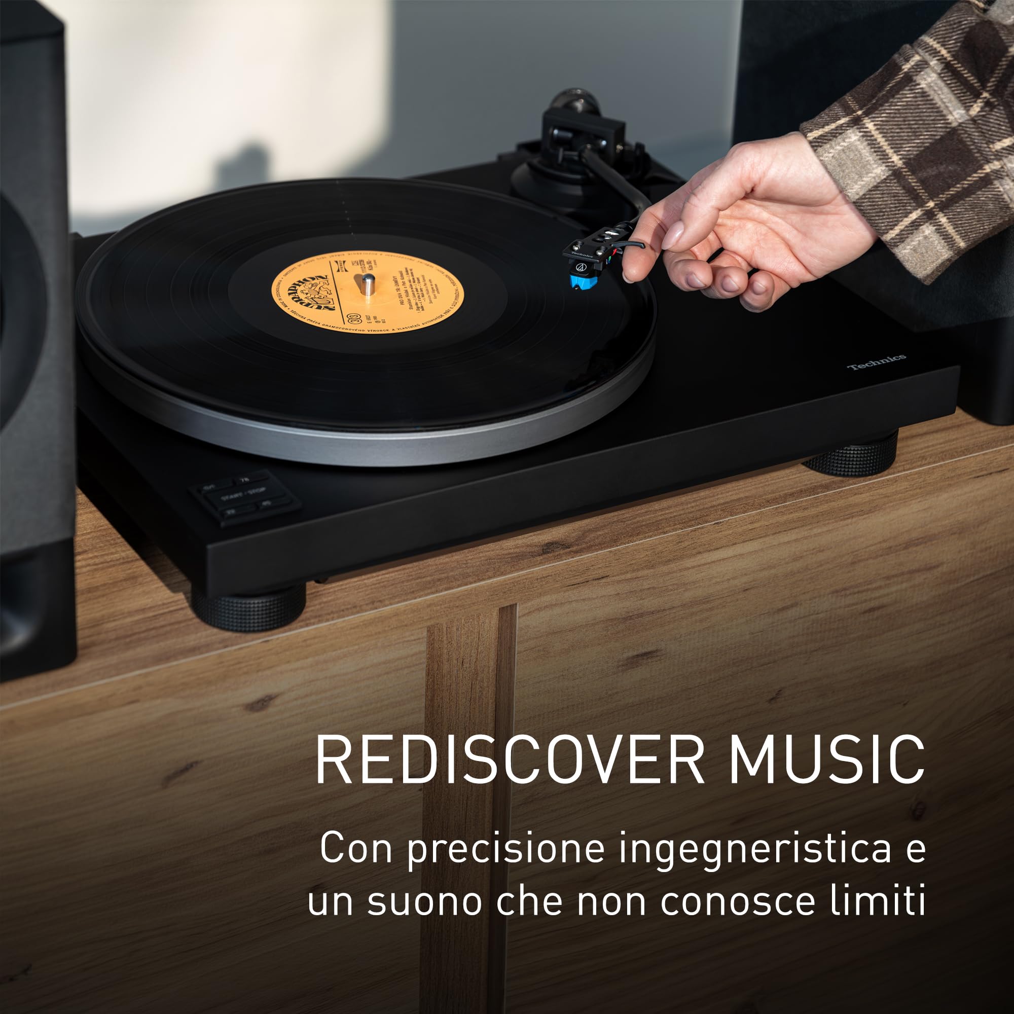 Technics SL-40CE-K Giradischi a Trazione Diretta, Motore Coreless, Equalizzatore Phono Integrato, Testina AT-VM95C, Piatto in Alluminio, Nero
