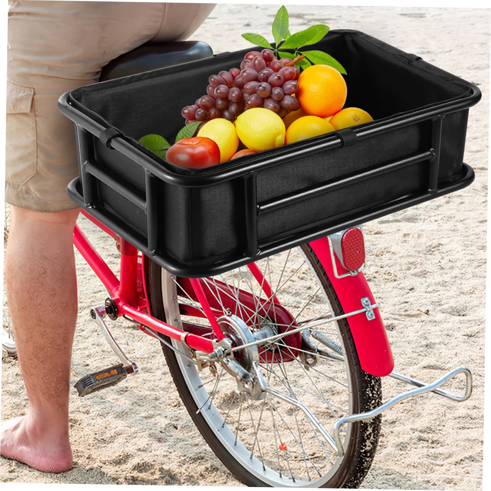 YARNOW Fodera per Cestino Bici Nera con Rete Elastica Rimovibile | Oxford e Spugna, per Uscite in Bici e Gite in Famiglia, Accessorio Moderno dal Design Pulito