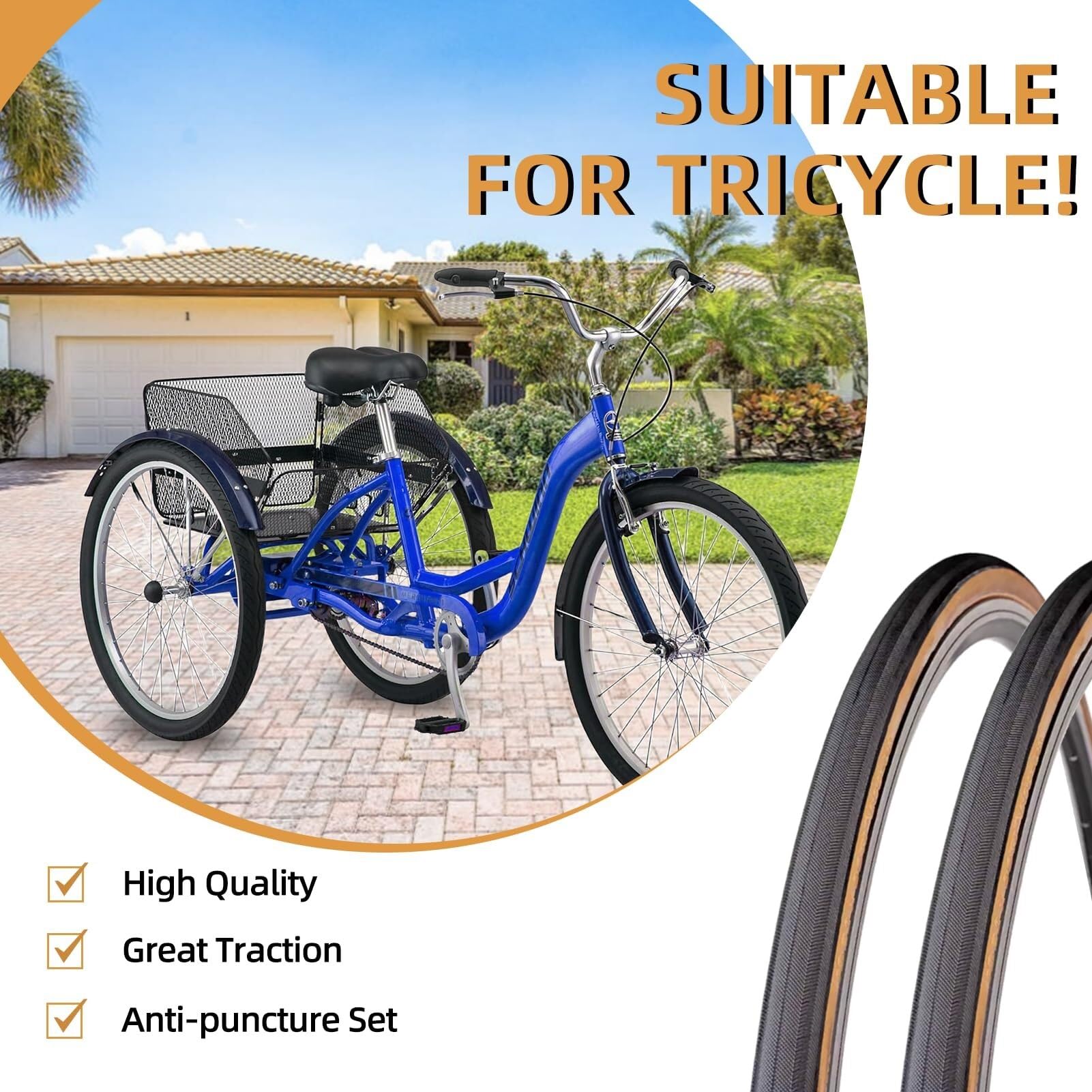 2 Sztuki 700x25C/700x28C Składanych Opon Szosowych i Dętek | 60 TPI, Ochrona Przed Przebiciem, Wymienny Dodatek do Roweru Górskiego (MTB)(700x28c)