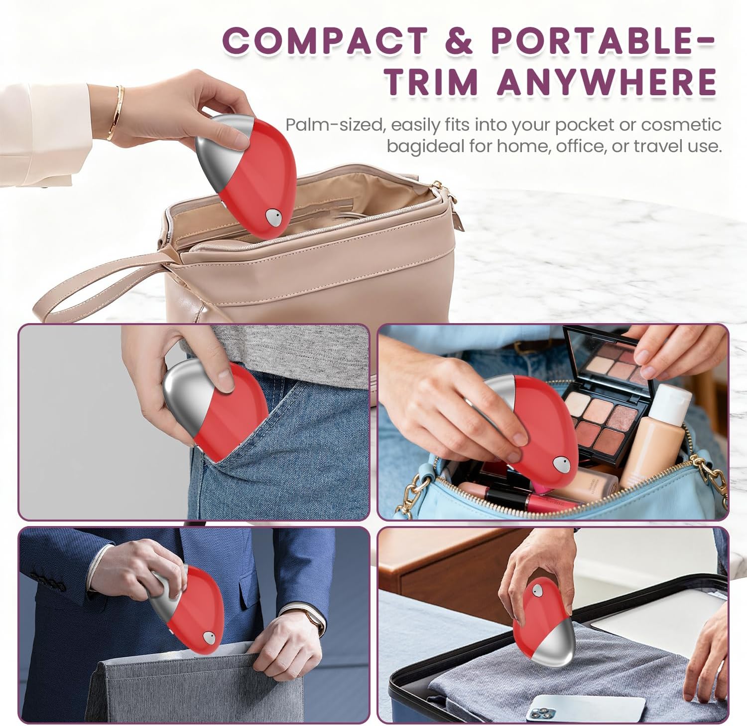 Electric Nail Clipper, Electric Toenail Trimmer with Replacement Blade Heads, 2 Speeds, Magnetic Cover, Nail Scraps Storage, Automatic Electric Nail File for Thick Toenails, Adult, Seniors (Red)