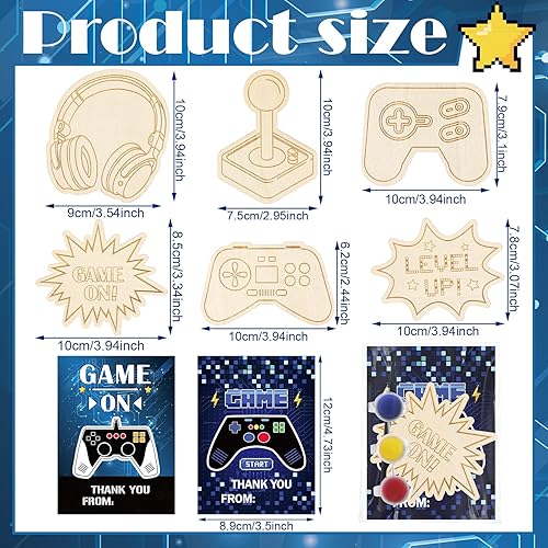 Miniatura 3 de Chunful Juego de 24 juegos de videojuegos, recuerdos de fiesta, videojuegos, pintura de madera, manualidades, manualidades, regalos para el hogar,