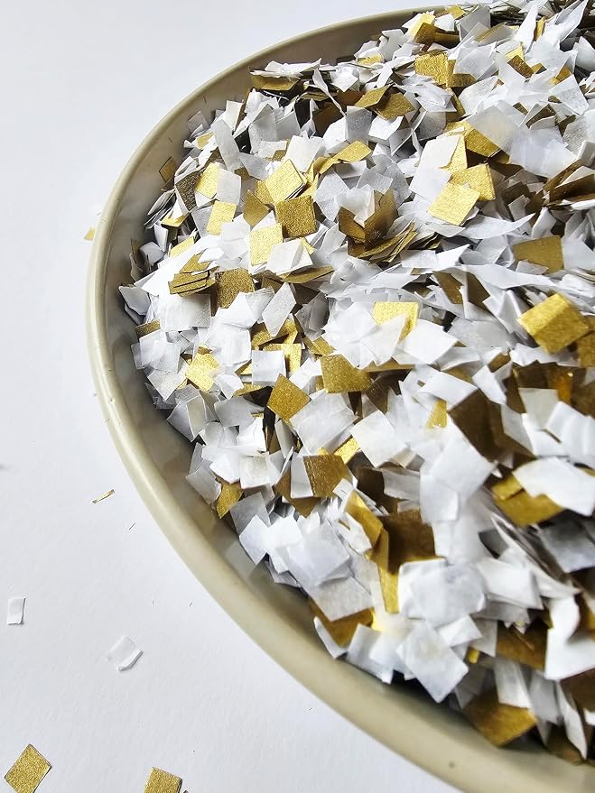 Confeti Biodegradable Blanco Oro 75g miniatura 4