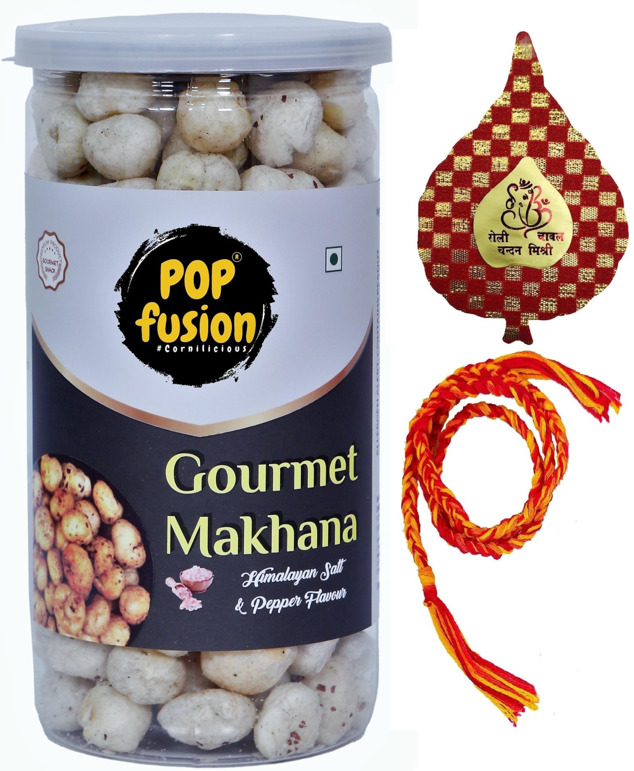 Popfusion Bhai Dooj Gift Pink Salt & Pepper Makhana with Bhai Dooj Silk Thread, Roli, Chawal, Chandan, Mishri in a Special Pack-70g (B0BGJ96T82) Amazon Price History, Amazon Price Tracker