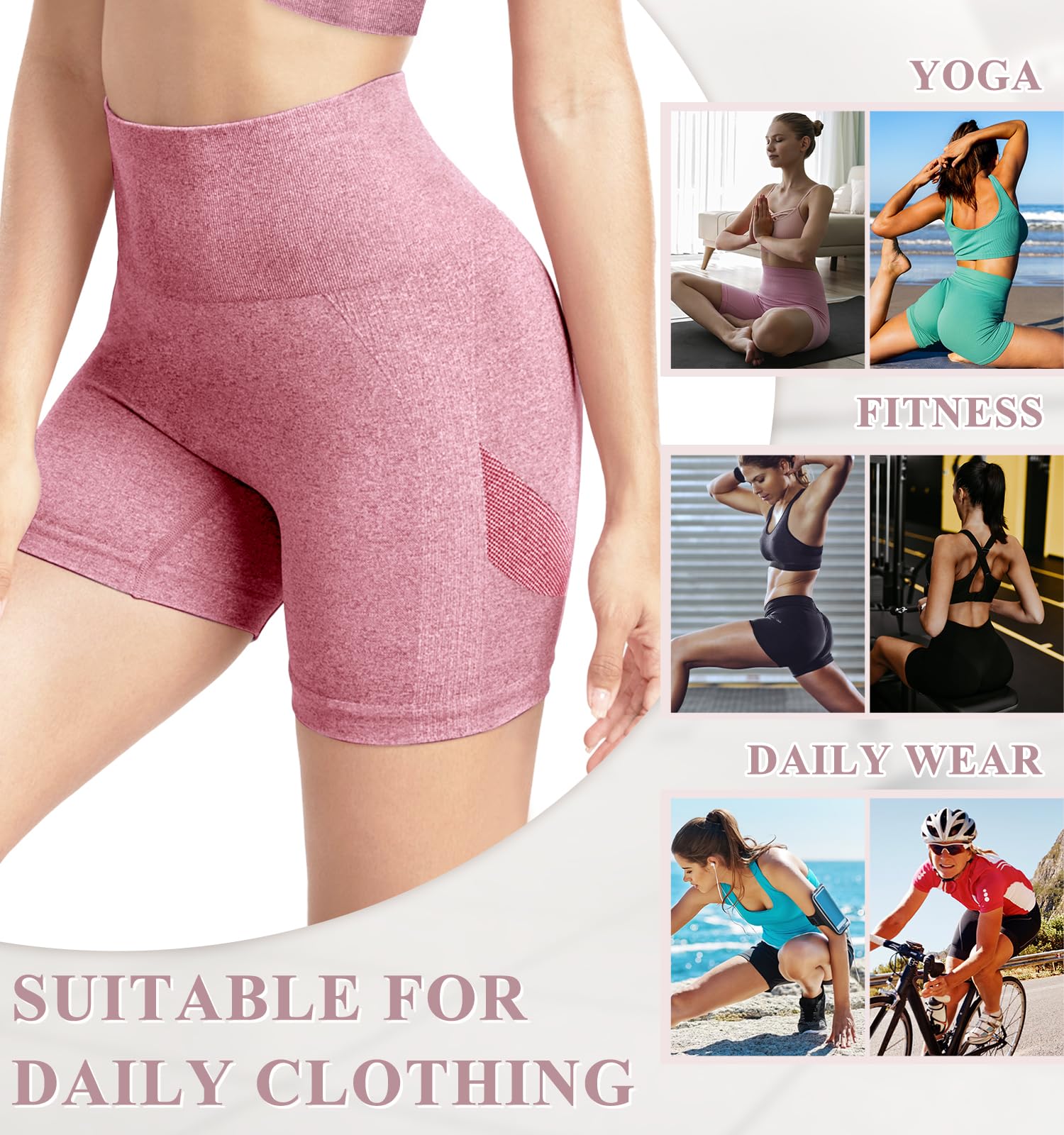 Pantalones Cortos Mujer Deporte Cintura Alta Mallas Cortas Mujer Push Up Short Deportivo Sin Costuras Opaco para Yoga Fitness Jogging Running Gimnasio