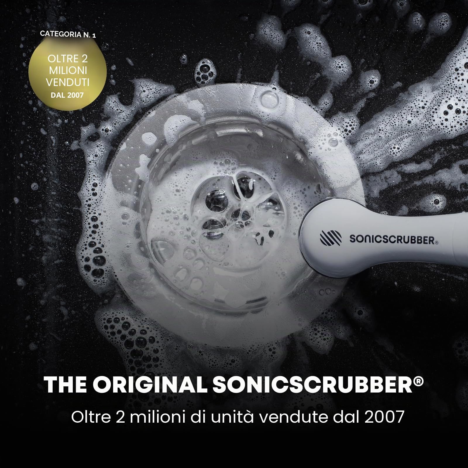 SonicScrubber Testine per la pulizia della casa, accessorio per la pulizia della casa, cucina e bagno, rimuove la muffa e pulisce la malta (sistema da casa)