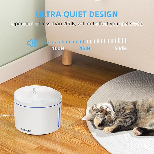 Miniatura 2 de DOGNESS D06 - Fuente de agua para gatos con filtro, dispensador automático de agua para gatos con filtro para mantener el agua fresca, de gran