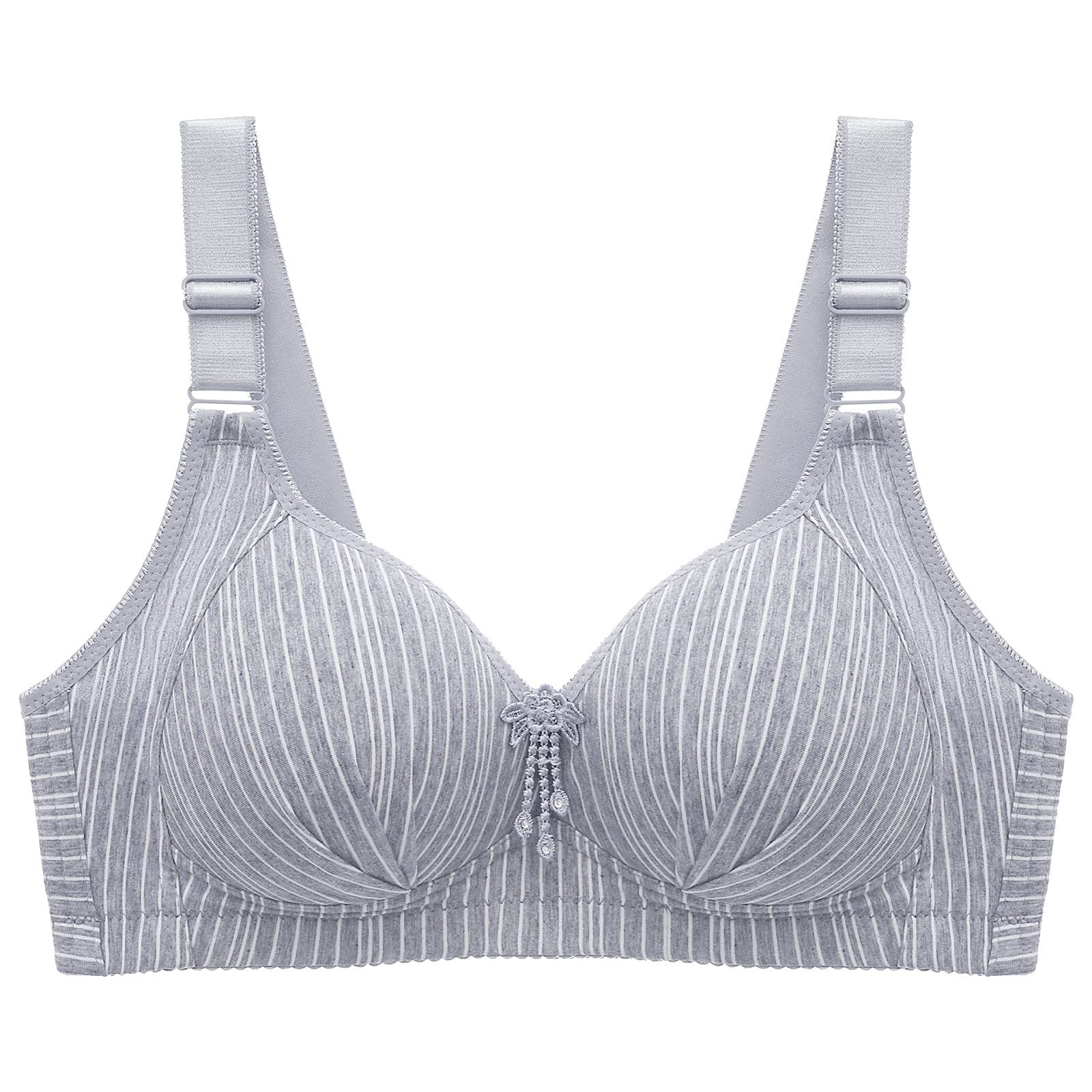 Womens Summer Thin Push-Up Wireless Bra Stripe Jelly Strips No Wire Adjustable Support Bras Comfy Bras Multiway Bras