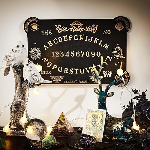 Miniatura 6 de CREATCABIN Kit de tablero de madera para el espíritu, 3 piezas, soporte para cartas de tarot, juego de tablero de adivinación de polilla con