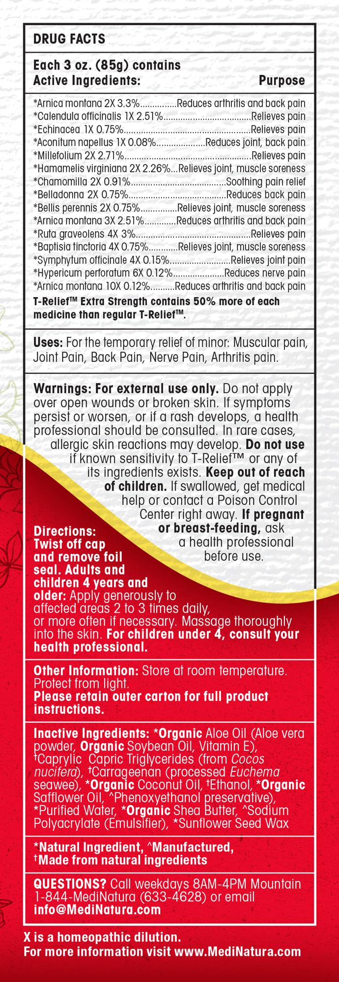MediNatura T-Relief Arnica +12 Cream, ES Discomfort Relief, 3 oz — Amazon image 2