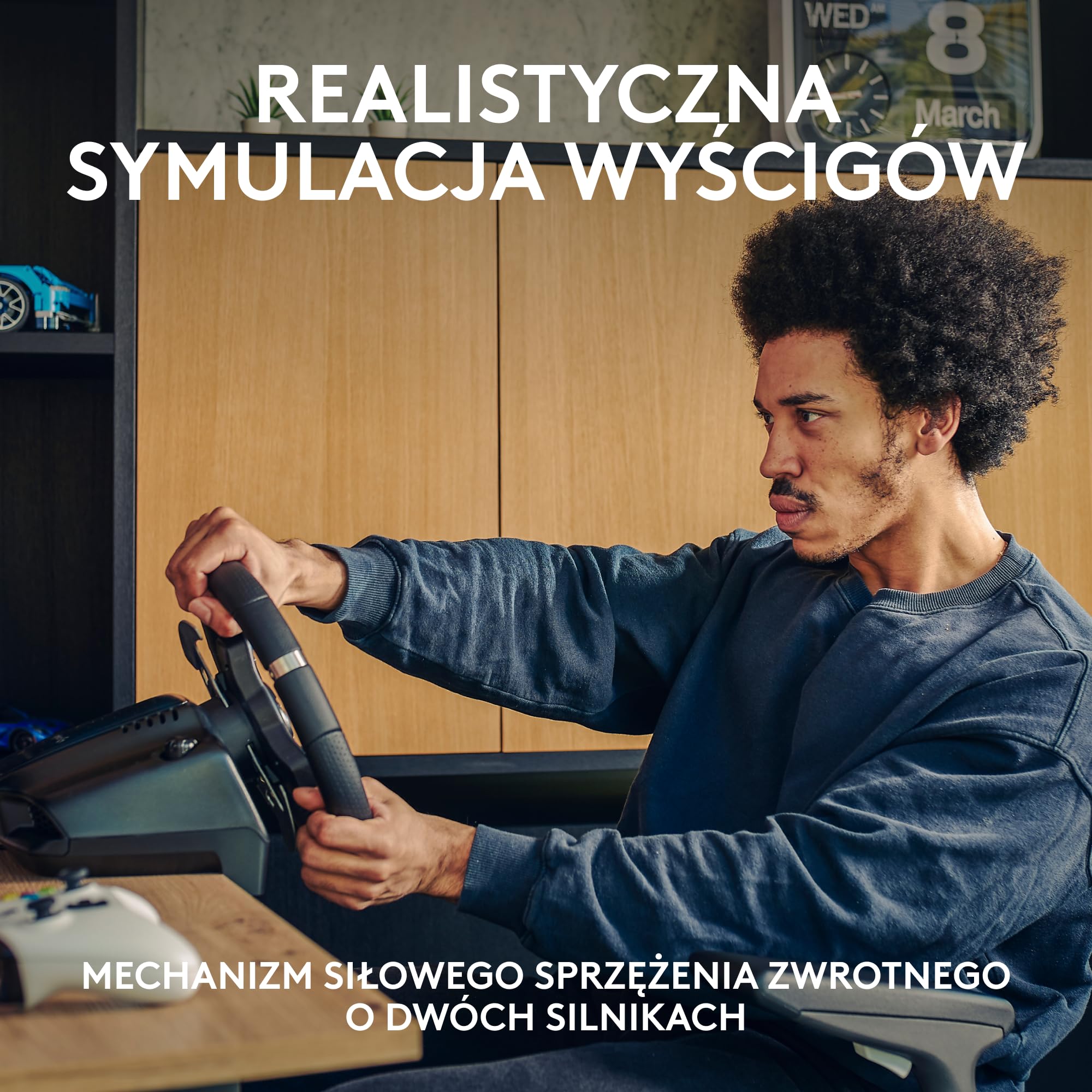 Logitech G920 Driving Force Racing Wheel, Kierownica wyścigowa do konsoli Xbox One i komputera, Xbox One/PC - Czarny & Logitech G Dźwignia zmiany biegów Driving Force do G923, G29 lub G920